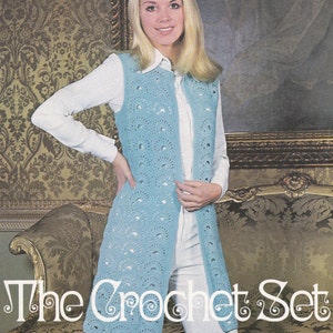 Womens crochet waistcoat vintage crochet pattern sleeveless vest jacket pdf INSTANT download pattern only pdf English only