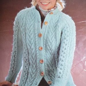 PDF cable cardigan jacket knitting pattern INSTANT download pattern only pdf English only