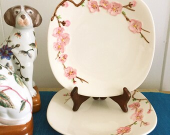 Poppytrail Peach Blossom by Metlox Bread Plates Set of 4 Made in