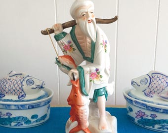 Chinese Fisherman Figurine,