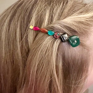 Antique Vintage German Glass Mod Green Bobby Pin
