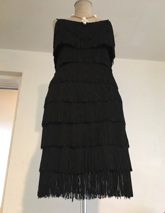 Black Flapper fringe dress