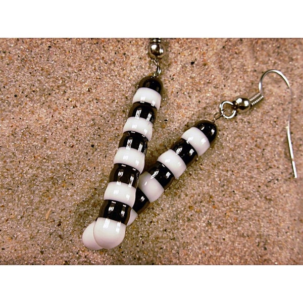 Lemur tail - Earrings With Cute Mini Glass Figurine