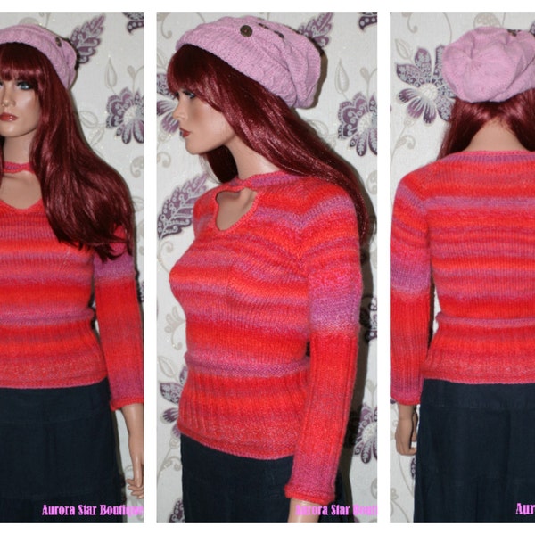 Sunset Keyhole Fitted Jumper [Double Knit]