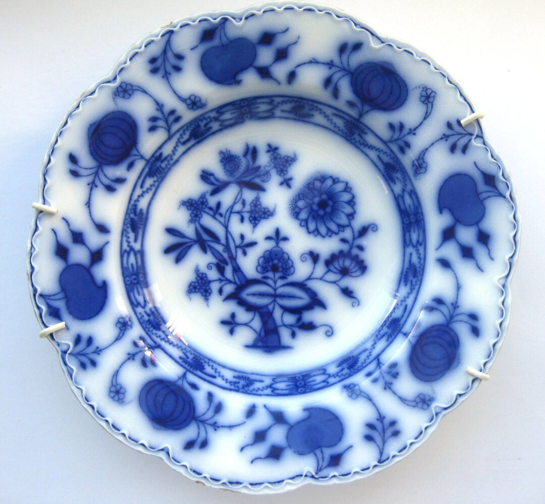 Johnson Bros Floral Motive Blue Cobalt Vintage Pattern Soup Etsy