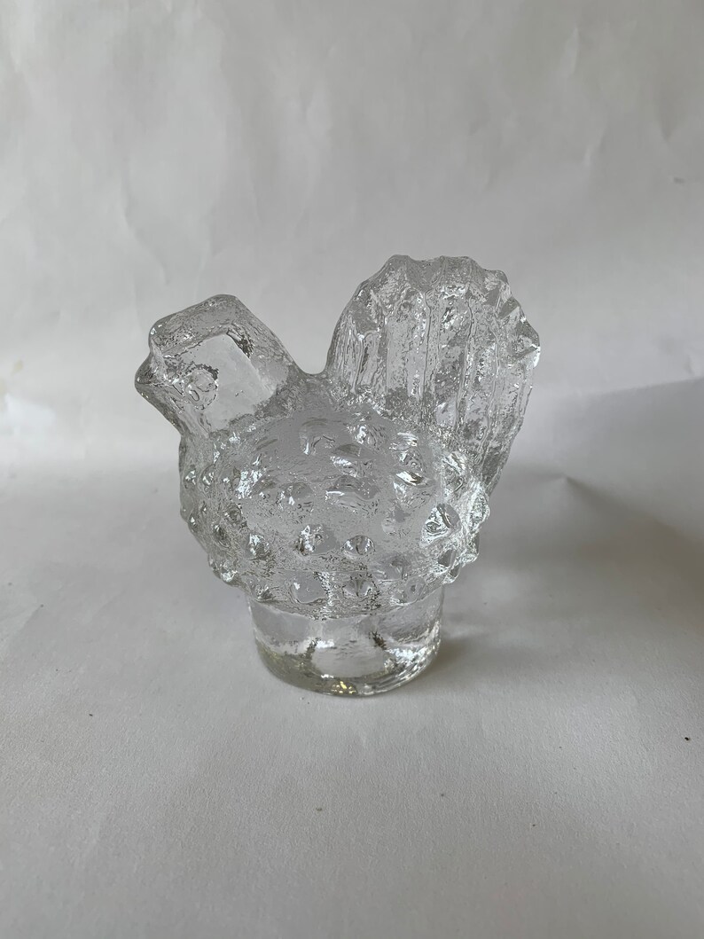 Vtg PUKEBERG Glass CHICKEN Paperweight Figurine Uno Westerberg Sweden
