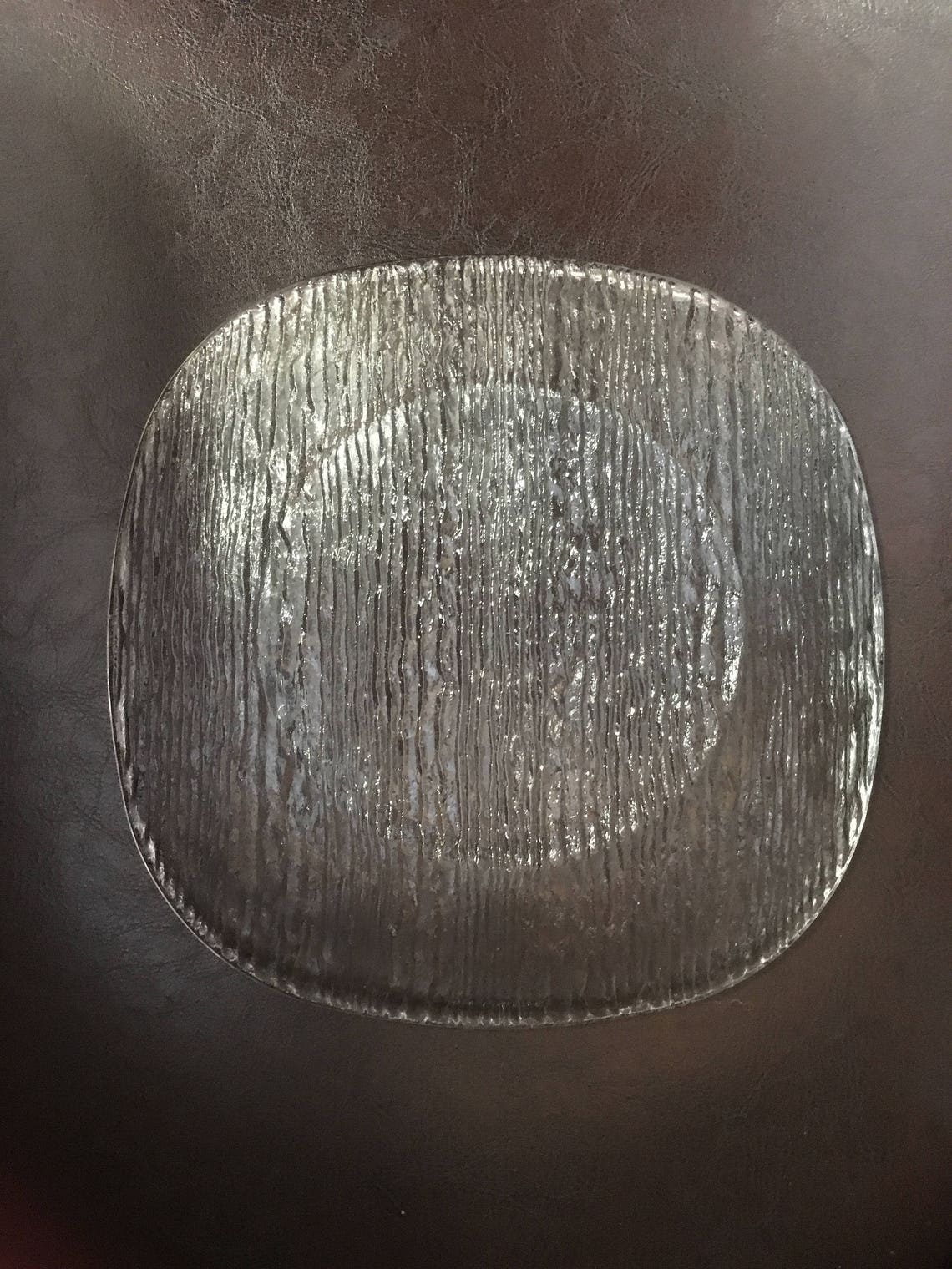 Textured Art Glass Salad Dessert Plate Vtg Scandinavian Set of Etsy