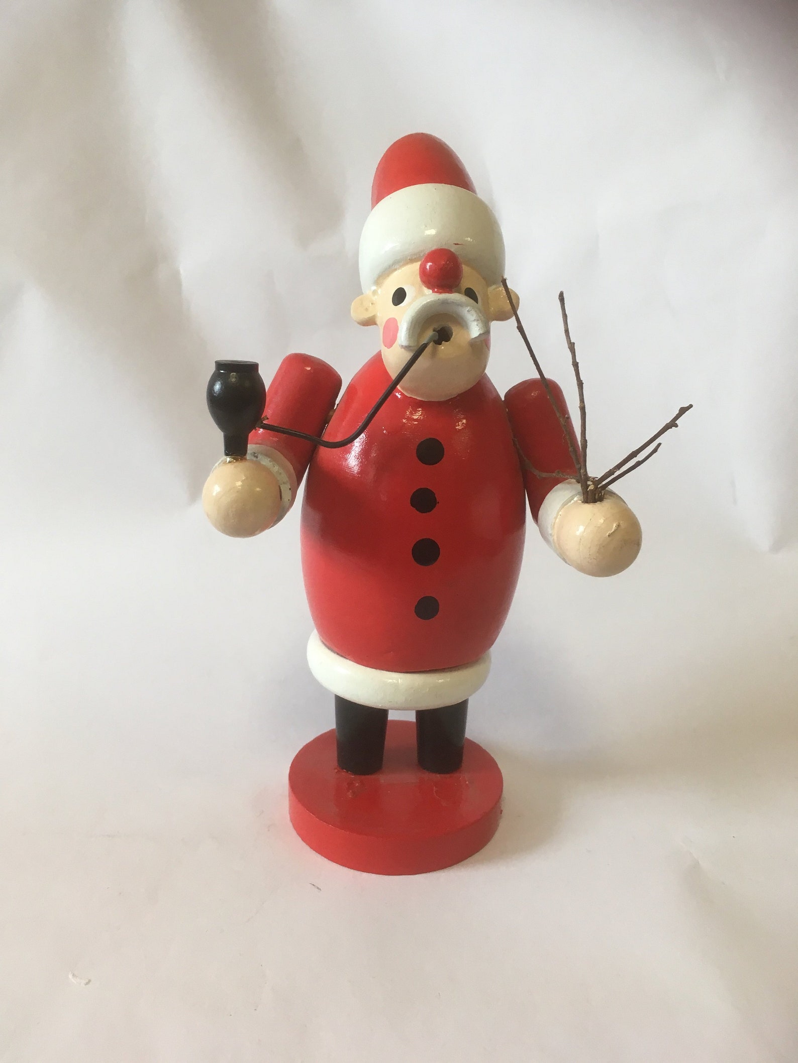 Santa Claus by Erzgebirge Germany Wood Incense Burner