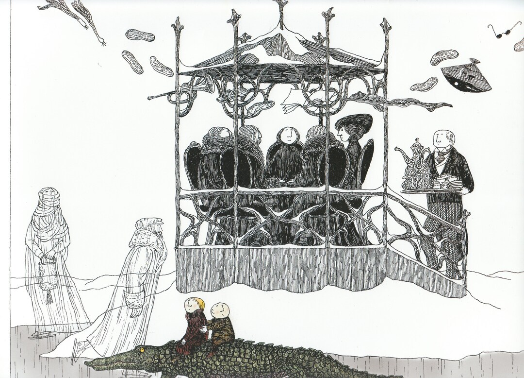 Edward Gorey Poster Gazebo Vintage Edward Gorey Collectible Poster Edward Gorey Lithograph
