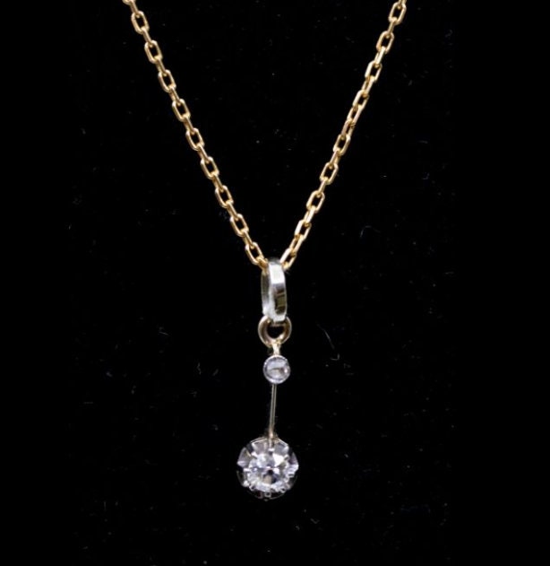 European Cut Diamond Pendant - Etsy 