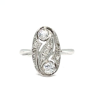 Edwardian Diamond Panel Ring 18ct Gold