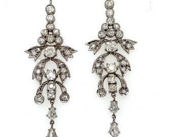 Antique Diamond Early 20th Century Chandelier Earrings