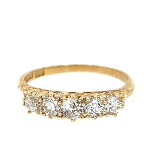 Diamond Victorian 18ct Gold Ring - image 1
