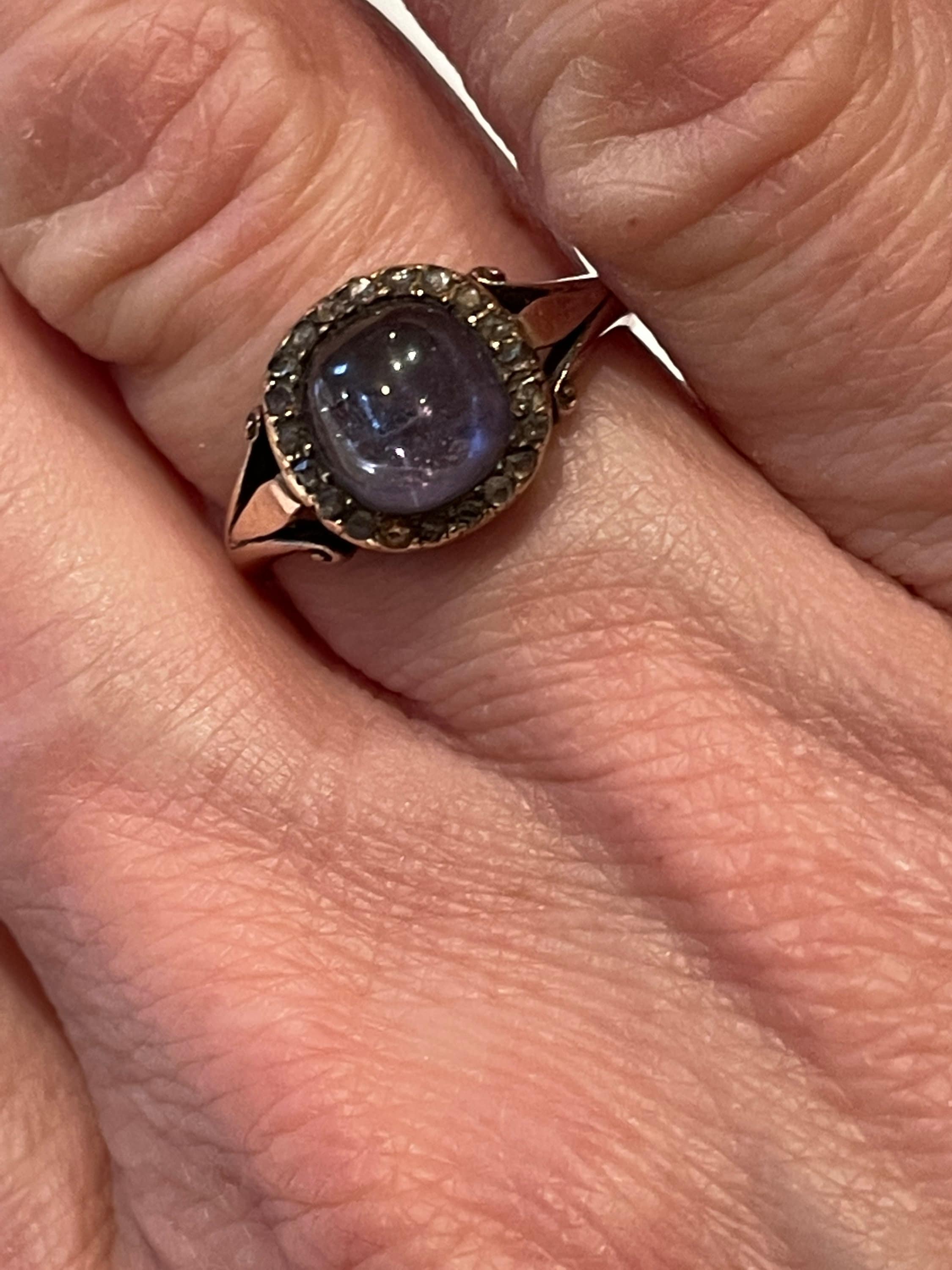A Georgian Ceylon Sapphire and Diamond Ring Etsy