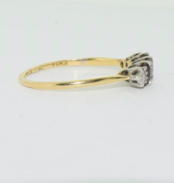 A 1940s Ruby and Old Cut Diamond 18 Karat Gold Fi… - image 6