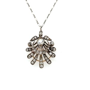 An Antique Old Cut Diamond Pendant and Chain
