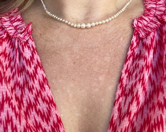 Georgian Natural Pearl Necklace With Edwardian Diamond Clasp