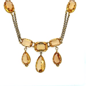 Antique Georgian Imperial Topaz Cannetille Necklace
