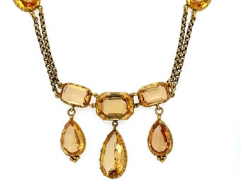 Antique Georgian Imperial Topaz Cannetille Necklace