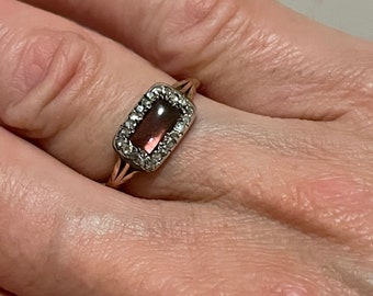 An Antique Garnet and Diamond Georgian Ring