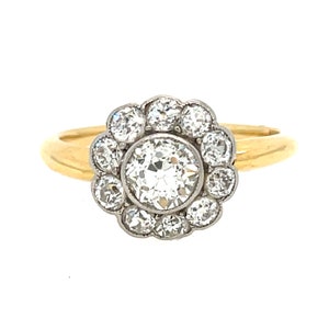 Edwardian Old European Cut Diamond Flower Head Ring