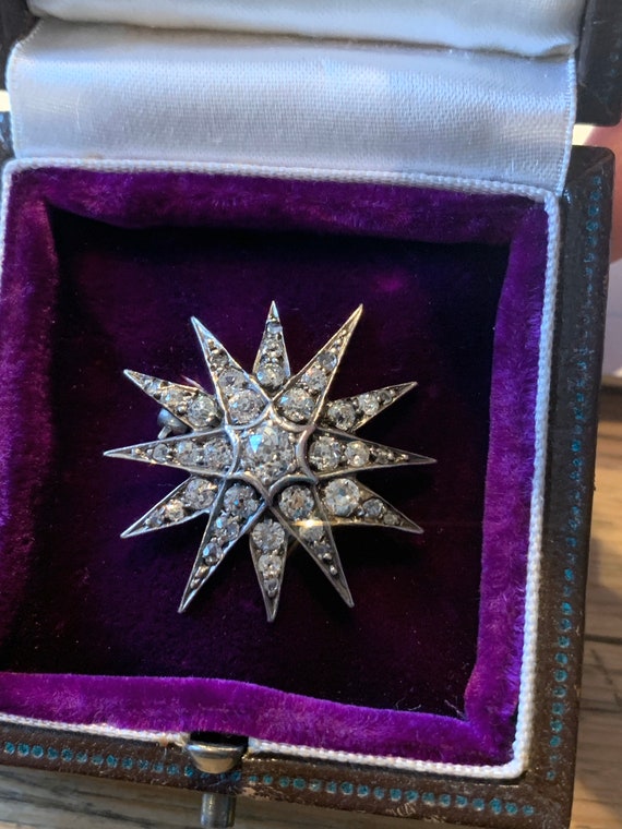Diamond Antique Star Brooch