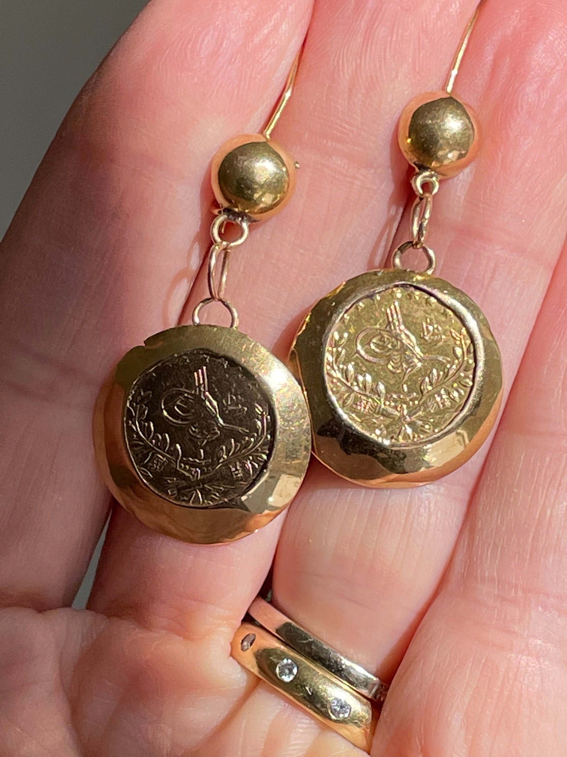 Turkish coin best sale earrings