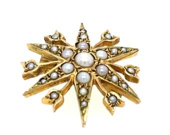 Edwardian Gold Star Brooch