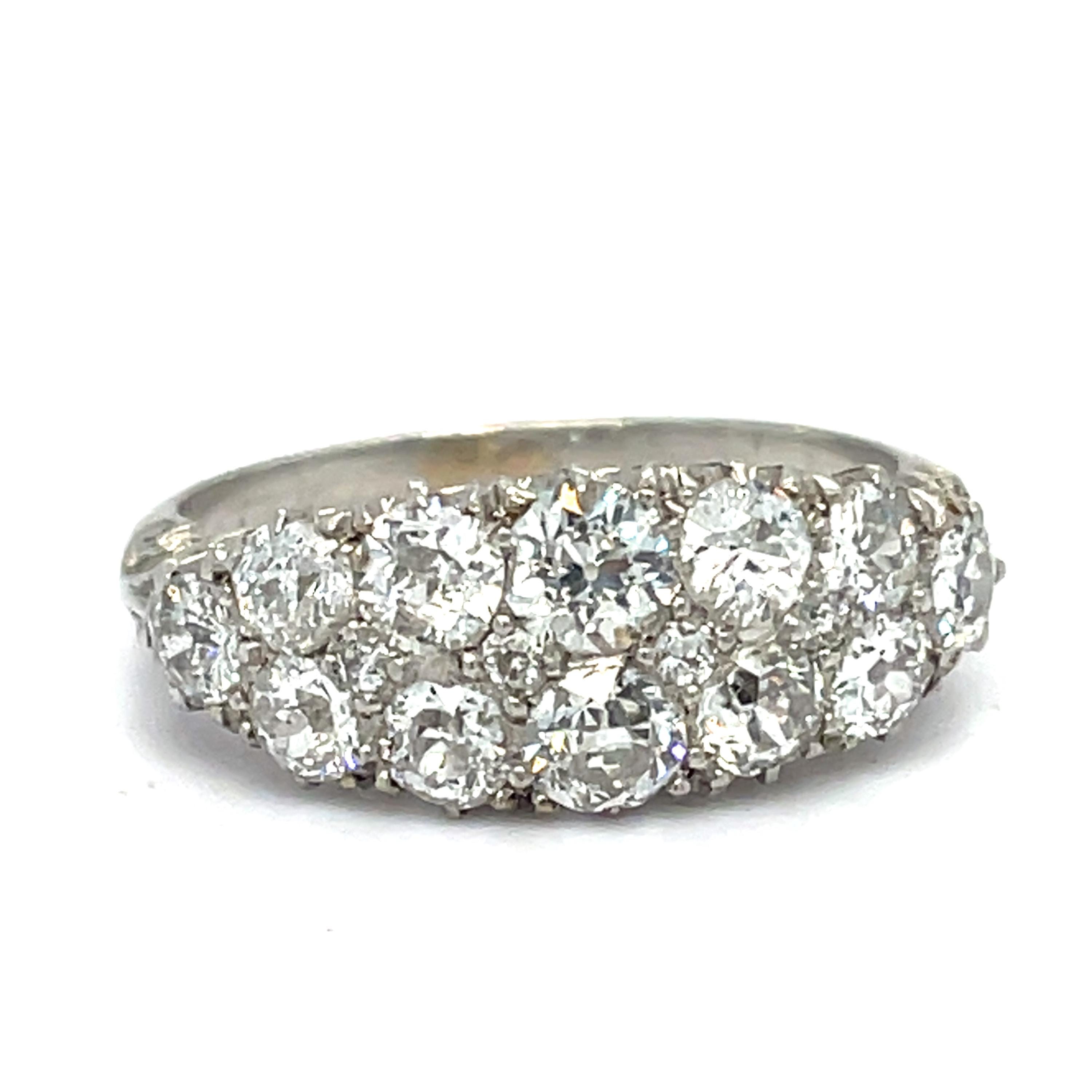 Edwardian Two Row Diamond Ring - Etsy