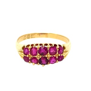 Edwardian Ruby 18 Karat Gold Boat Ring