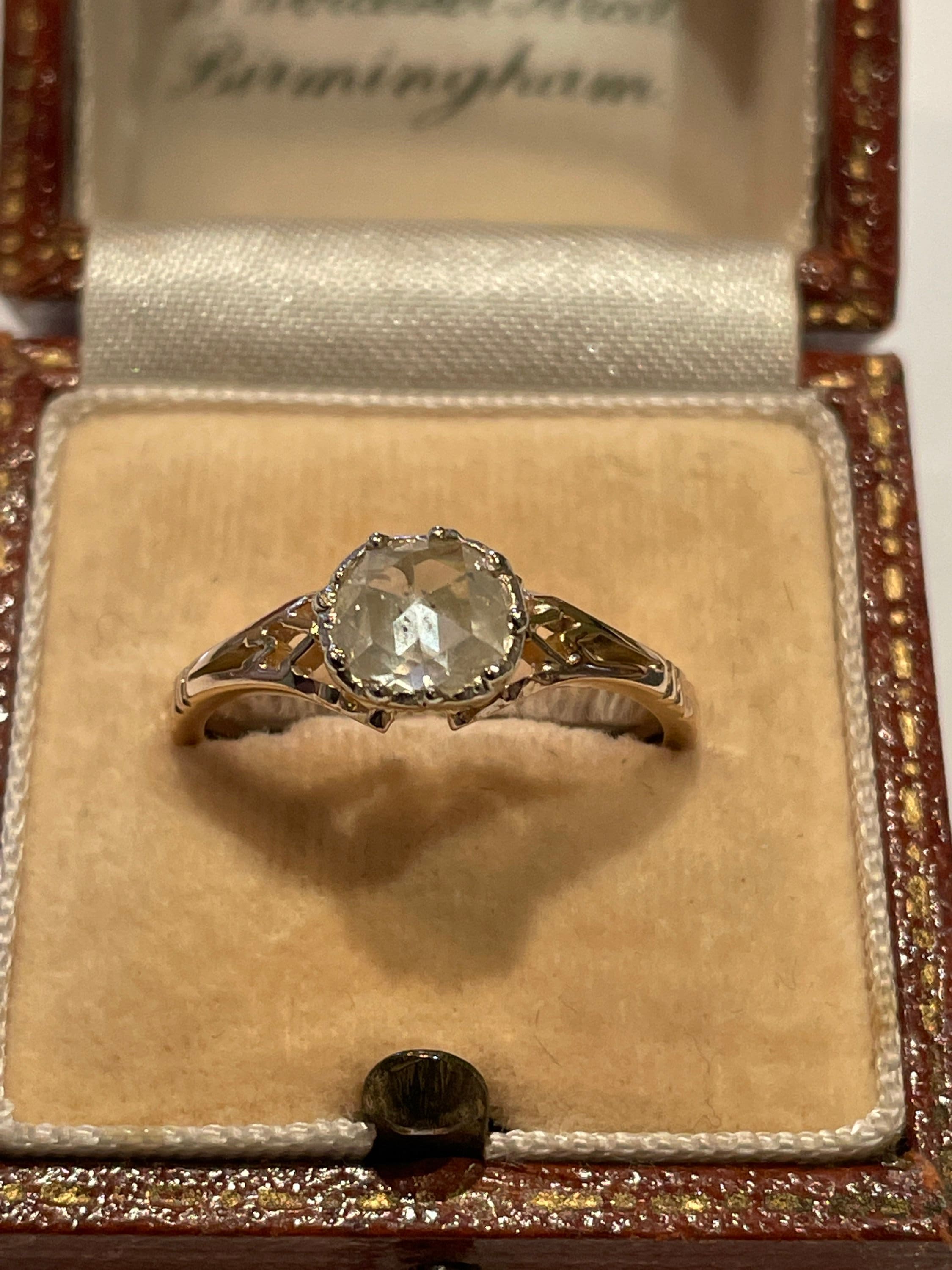 Georgian .80 Carat Antique Rose-Cut Diamond Ring