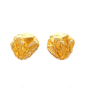 Vintage gold &quot;Nugget&quot; earrings by Björn Weckström, Lapponia, Finland, 1960s