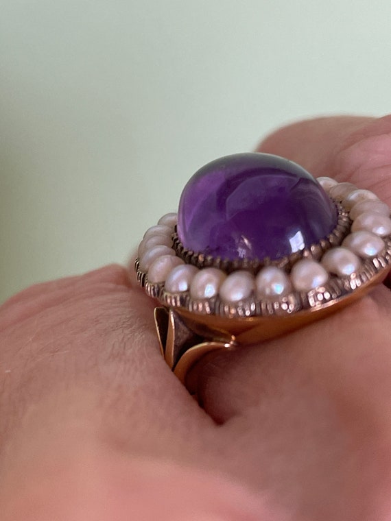 Pearl and hotsell amethyst ring