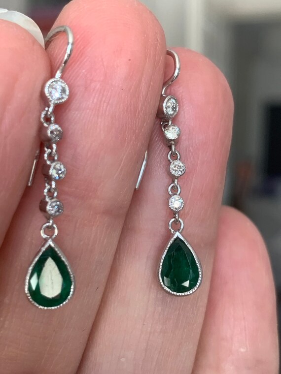 Diamond and Emerald Earrings