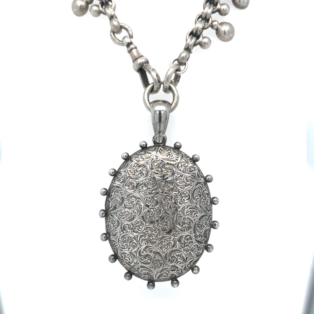 Delicate Book Chain Antique Silver Book Chain and Locket - Etsy