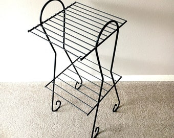 Mid Century Wire Side Table Rack Bookshelf Plant Stand Plantstand Mid-Century Modern Retro