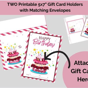 Birthday Gift Card Holder + Envelope birthday gift gift for her, gift for him, gift for friend. last minute birthday gift, digital printable