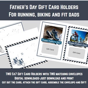 Porte-cartes cadeau à imprimer pour la fête des pères, papa coureur ou papa cycliste, papa coureur, papa motard, papa cycliste, cadeau de dernière minute pour la fête des pères