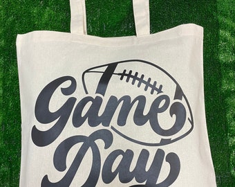 Football Game Day Reusable Canvas Tote Bag