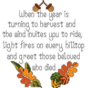Samhain Hoop Cross Stitch Pattern