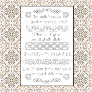 Spenser Faerie Queene Fragment Cross Stitch Pattern