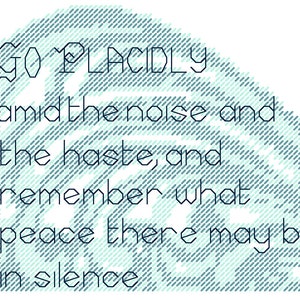 Desiderata Fragment Cross Stitch Pattern