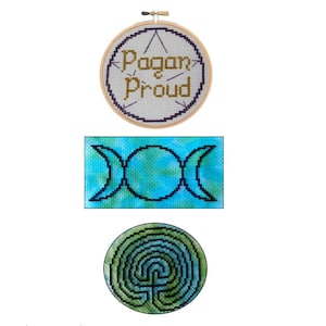 Beginners Mini Triple Pagan Cross Stitch Pattern