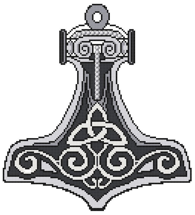 Thor's Hammer Cross Stitch Pattern Etsy