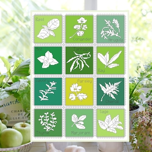 Kitchen Herbs Assisi Work Sampler, with Cross Stitch and Blackwork