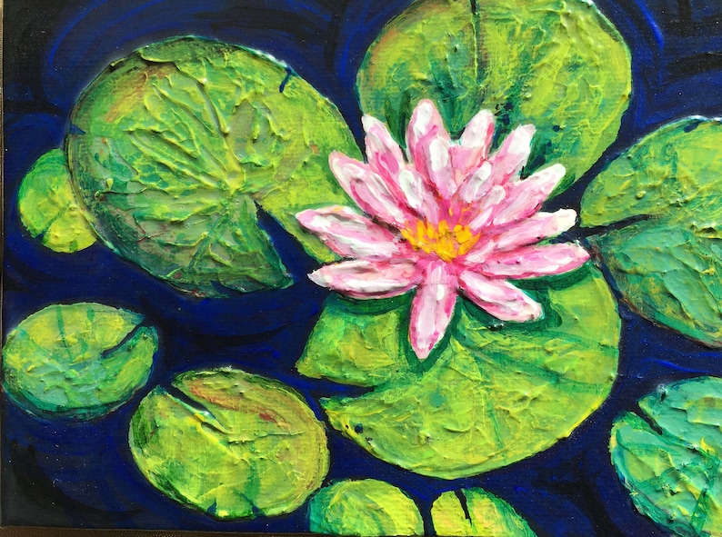 Lily Pads Acrylic Painting Etsy
