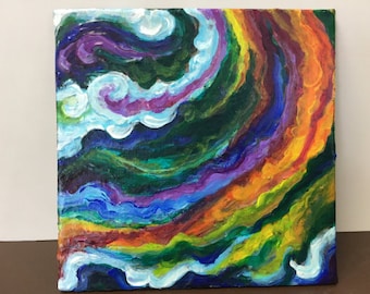 Miniature Painting of Abstract Rainbow