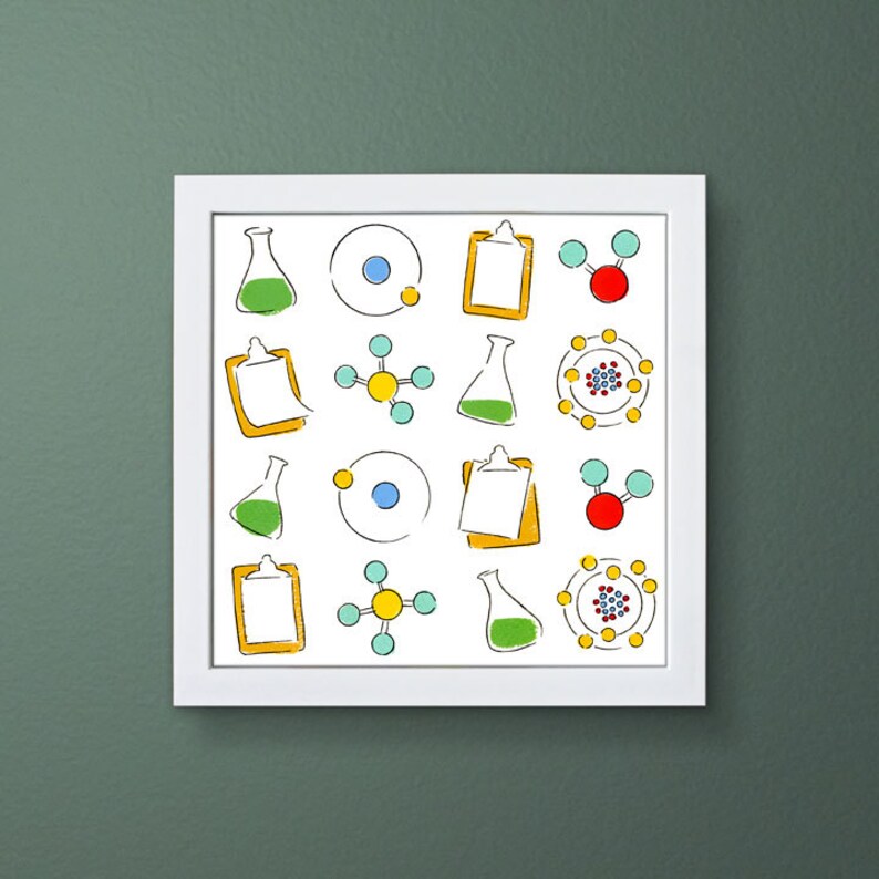Chemistry art nerd art baby geek kids modern art science Etsy