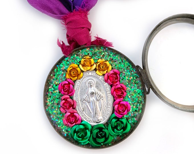 Shadow Box Necklace Shrine Necklace Mary Necklace Religious Etsy