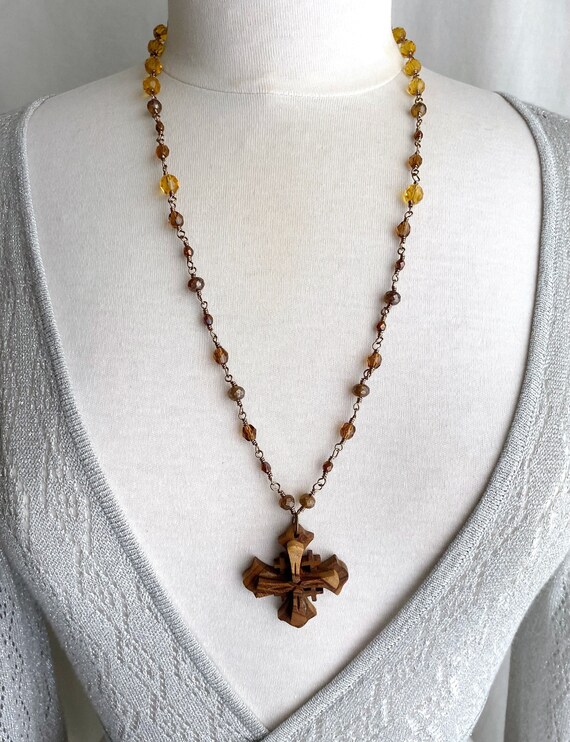 Earth Tones Cross Necklace Earth Tones Cross Necklace